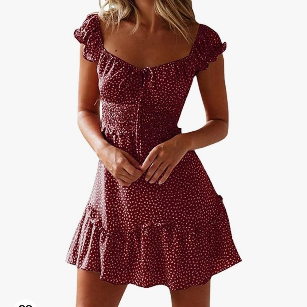 Ruffle Sleeve Sweetheart Neckline Floral Print Mini Dress